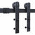 Walston Door Company Single Door / 48" / 4 ft / Yes Black Barn Door Hardware Kit - Flat Hangers